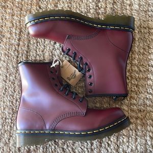 brand new burgundy dr. martens